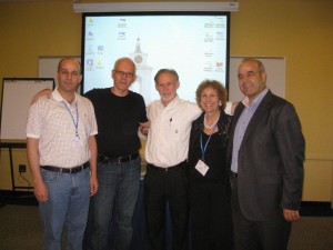 Group Shot Israeli and Palestinian Scholars with Robert E. McNUlty
