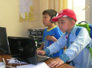 Selina's students working from their school in Kabul