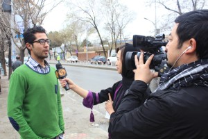 Sajid being interviewed re election work 2014